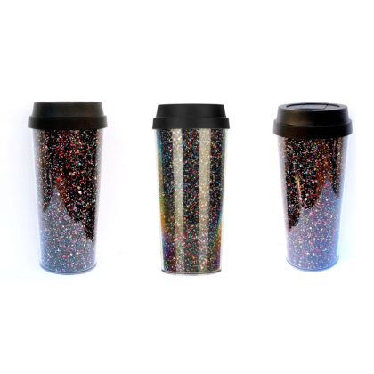 Black Glitter Travel Mug