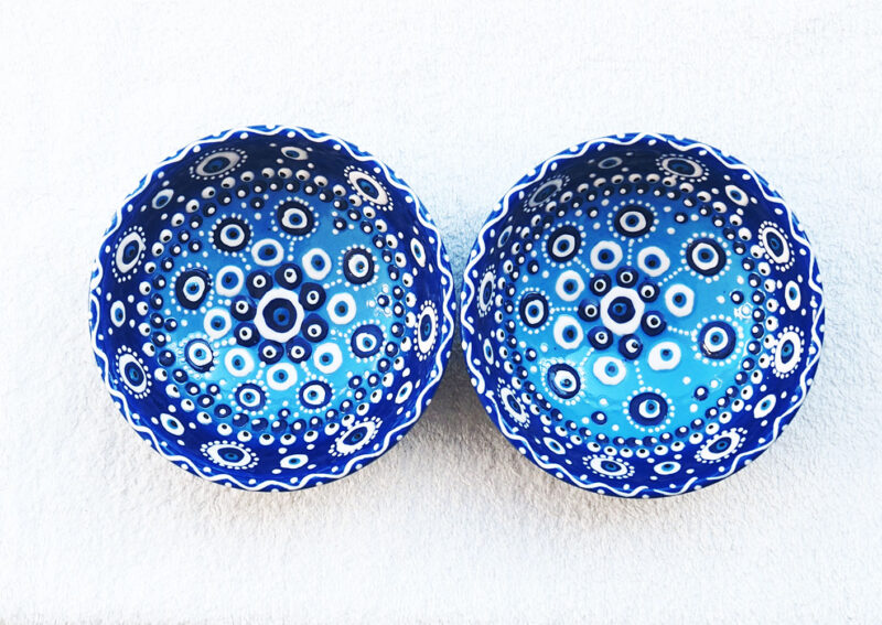Set of two Evil Eye bowls
